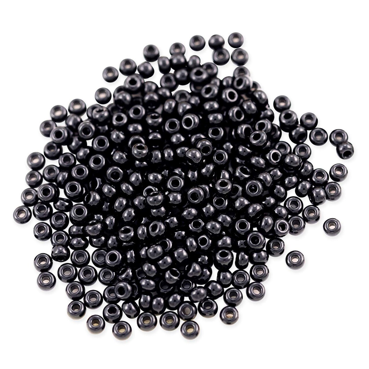 Czech Seed Bead 8/0 (3mm) Beads Opaque Black Beads